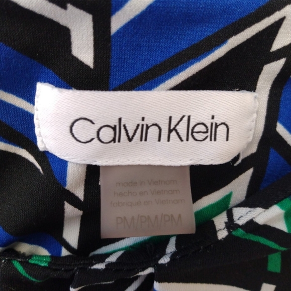 Calvin Klein Women's Sleeveless blouse Top Chevron size PM (Petite Medium) - Picture 7 of 12